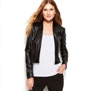 Calvin Klein Cropped Faux Leather Jacket